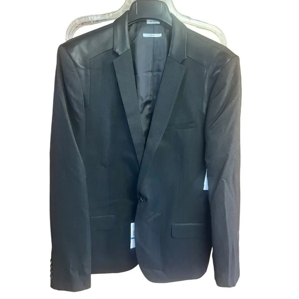 Calvin Klein Black on Black Suit Jacket Sz XL Slim Fit NWT